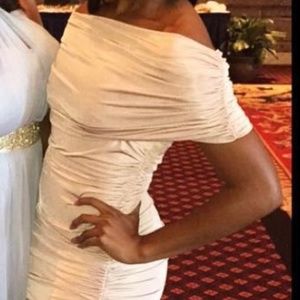 ASOS - Silky Soft Pink  Off-Shoulder Midi Dress